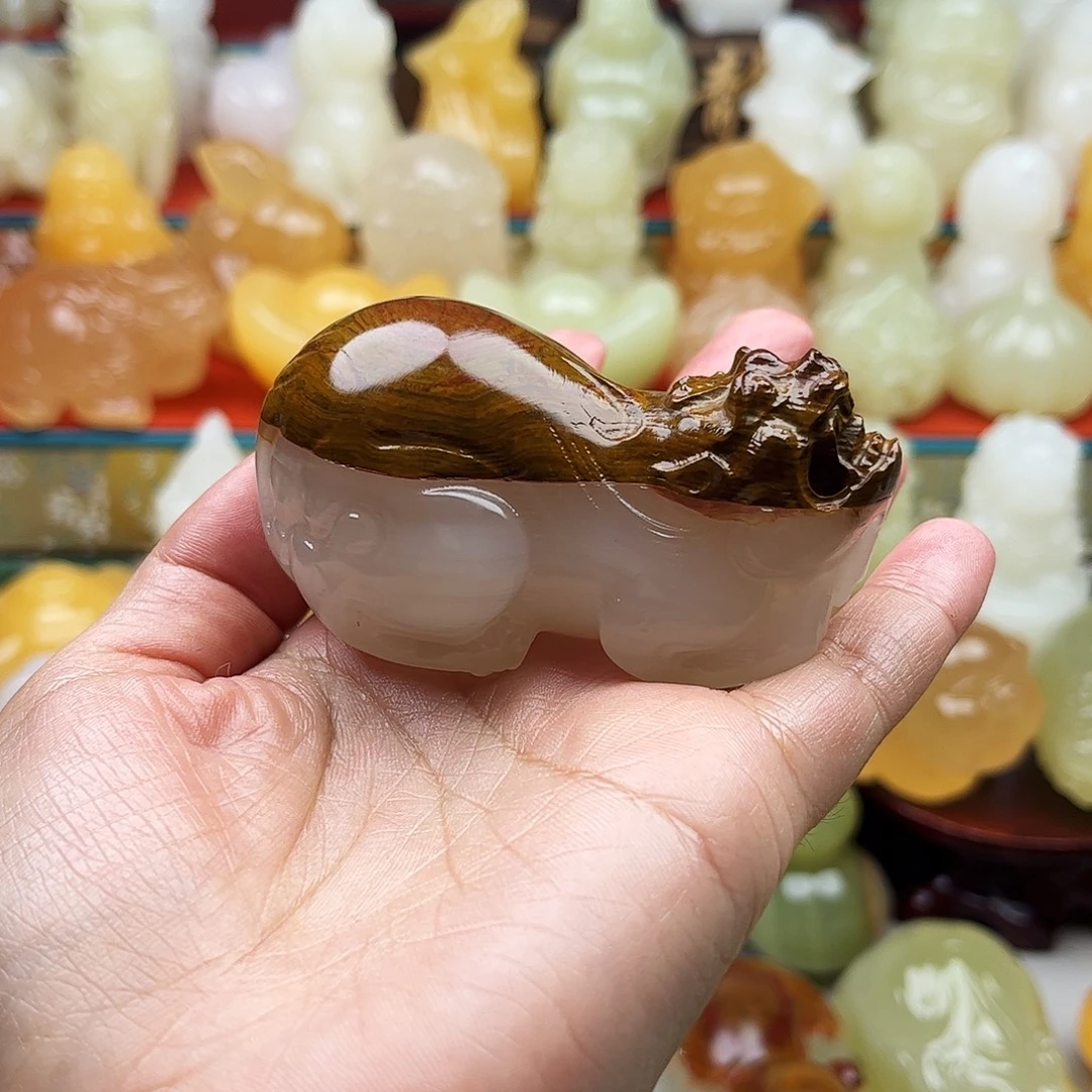 相***缘石材貔貅手吧摆件