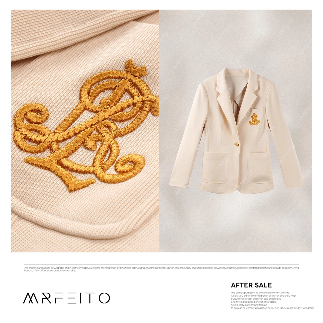 MRFEITO【木屿画报】2025新款学院风绣标女士西装H270XZ01D30462