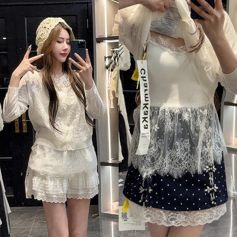 【元气少女】 62573一体杯垫拼接蕾丝美背