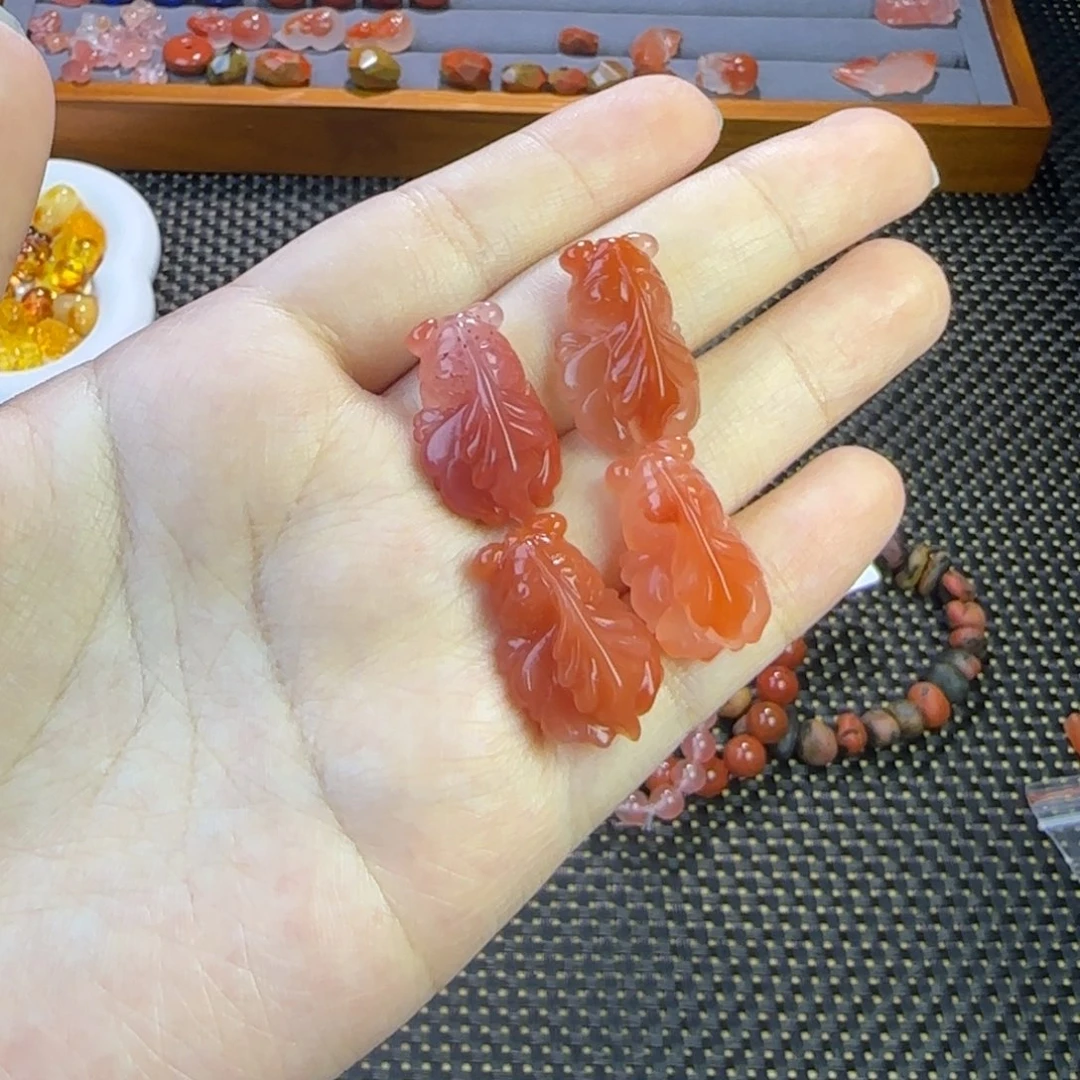 未镶嵌南红玛瑙珠宝半成品金鱼组合