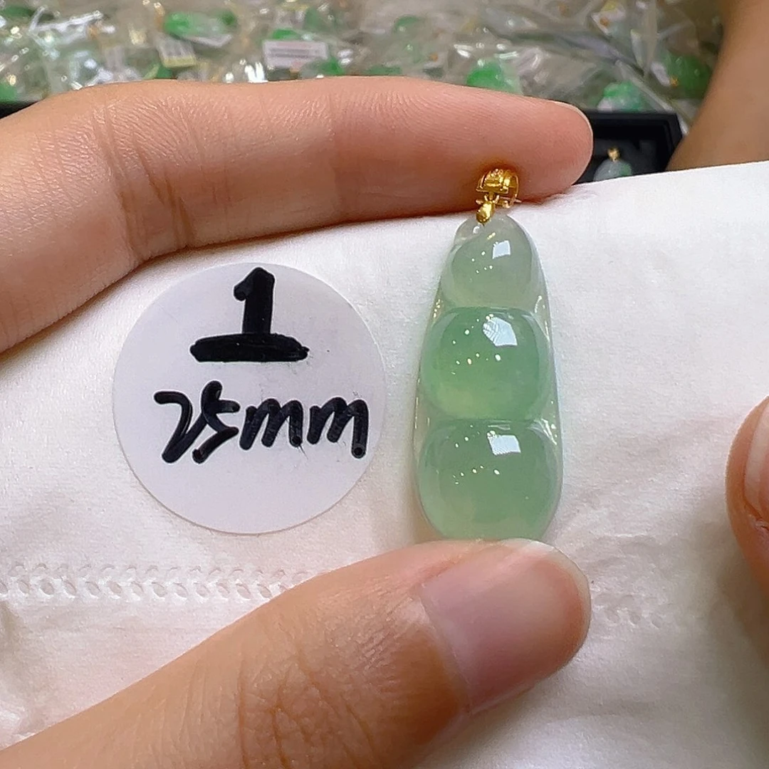 翡翠18K金镶嵌吊坠(不含链)翡翠