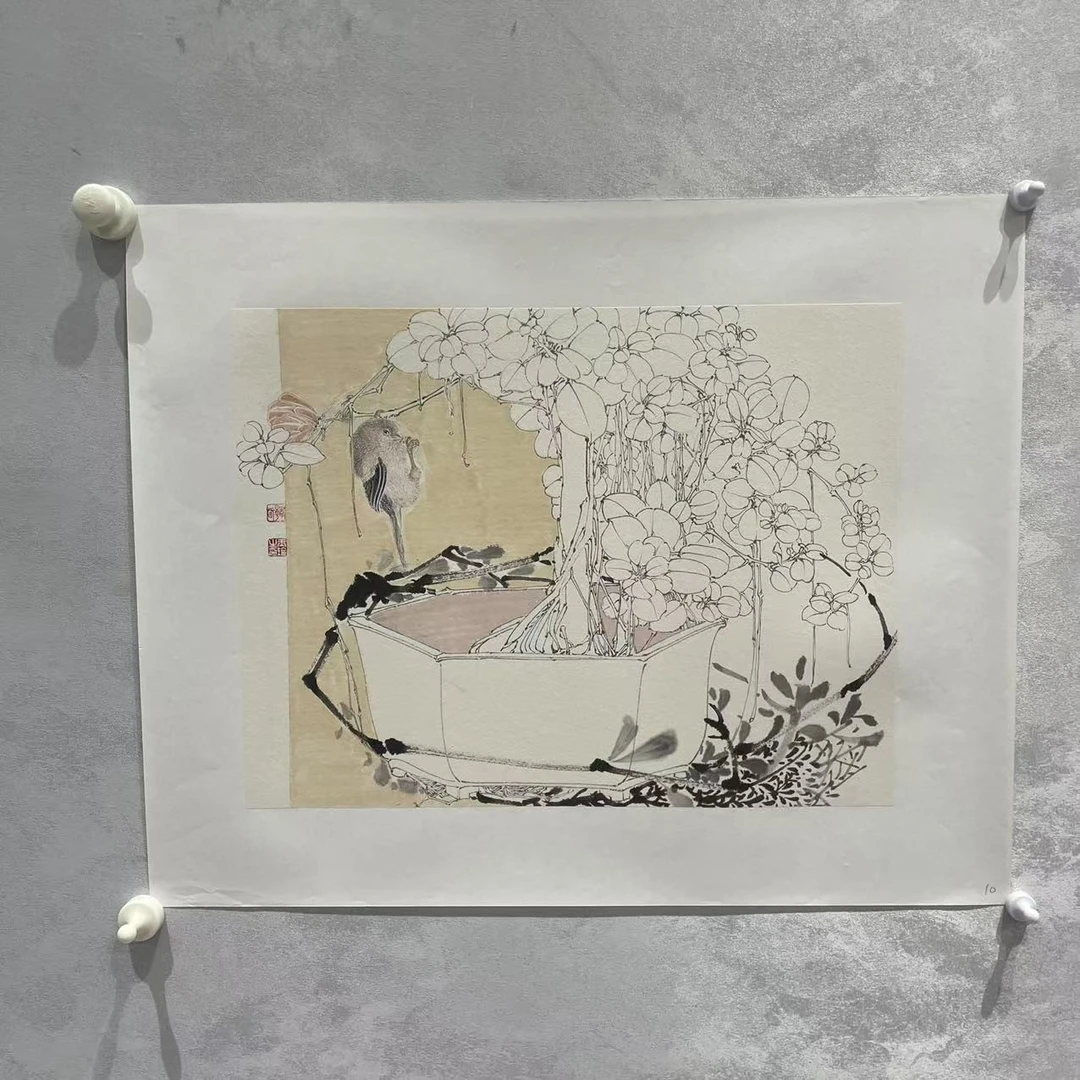 现货，韩老师（玉玲），45*34，花鸟，10号