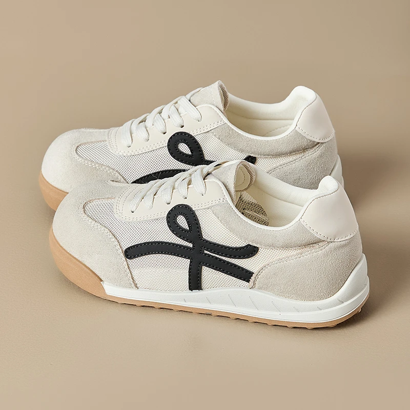 苏苏严选网面德训鞋女2025夏季新款透气薄款阿甘鞋休闲厚底德训鞋