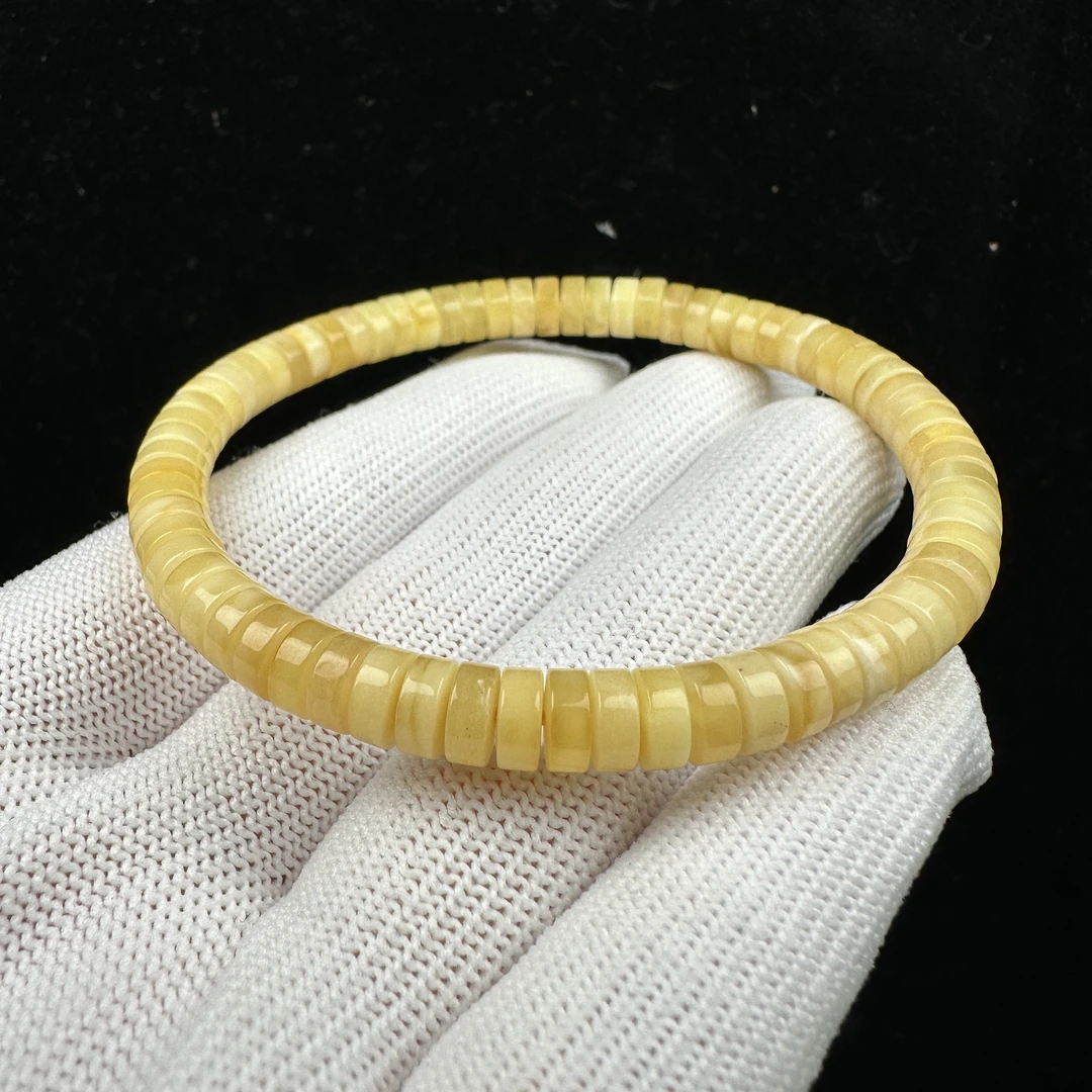 Y9882天然蜜蜡药片 6mm 5.2克
