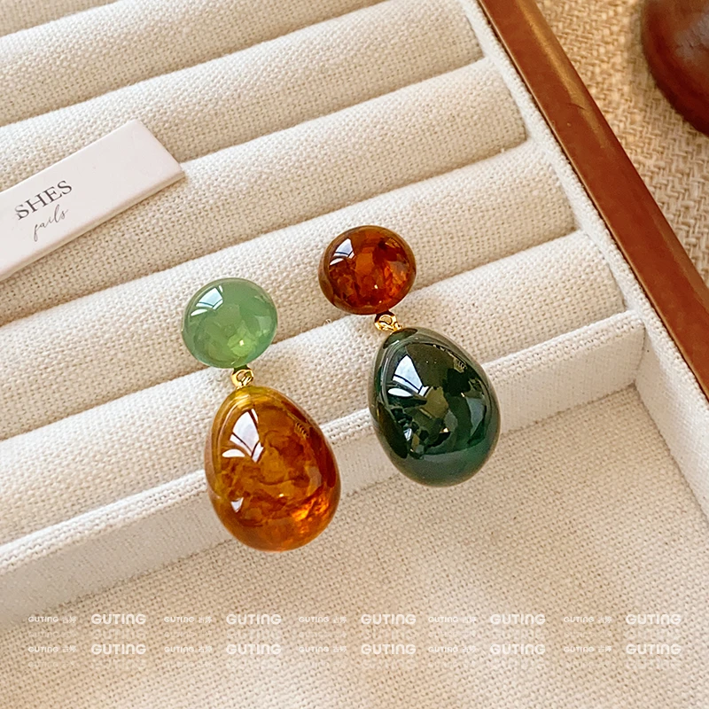 铜合金耳饰 22048高级感复古耳钉时尚百搭轻奢简约2025新款耳饰