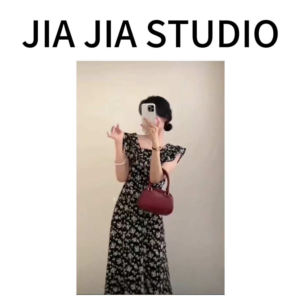 嘉嘉推荐#6660【夏款】法式复古前后两穿碎花裙