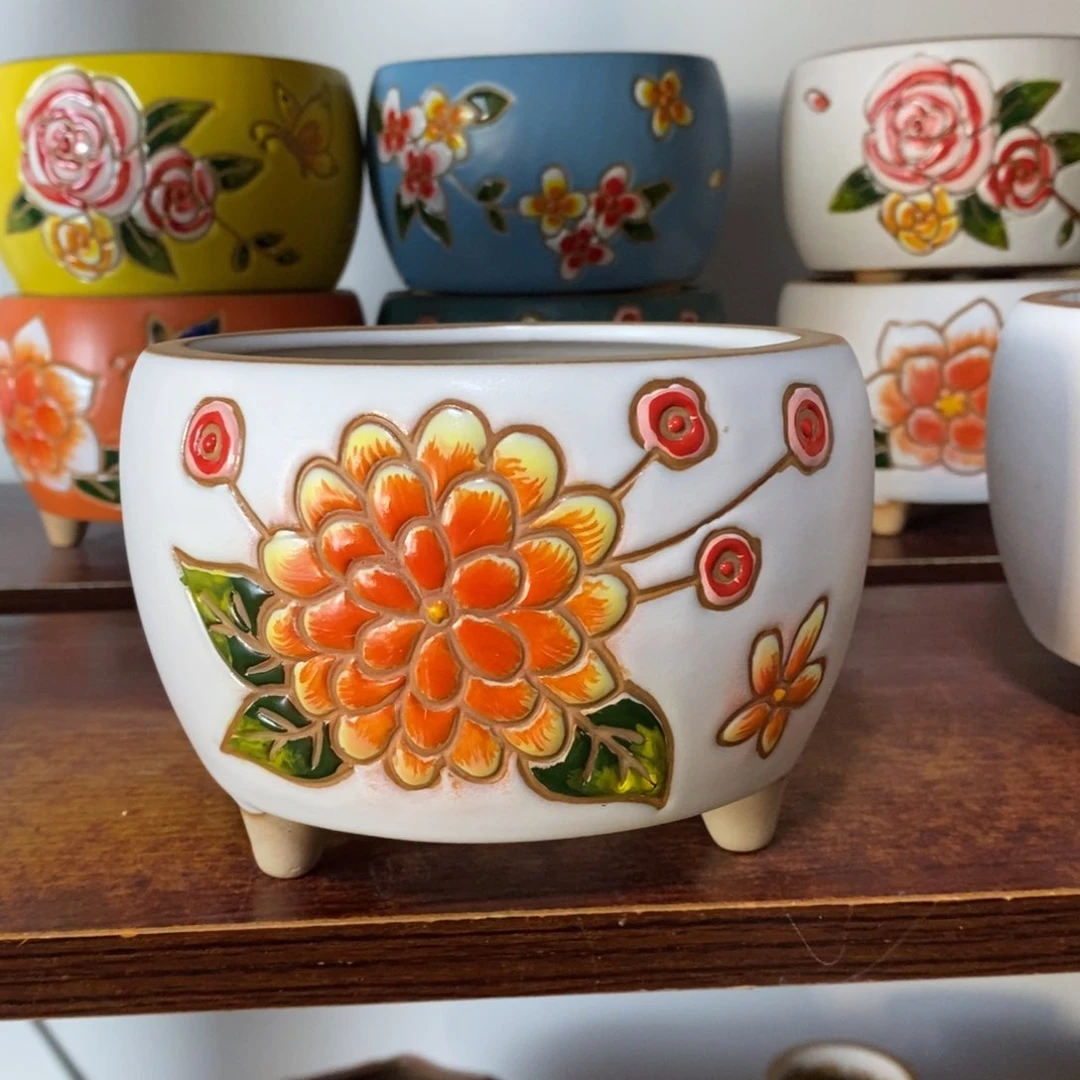 红陶韩式多肉植物花盆