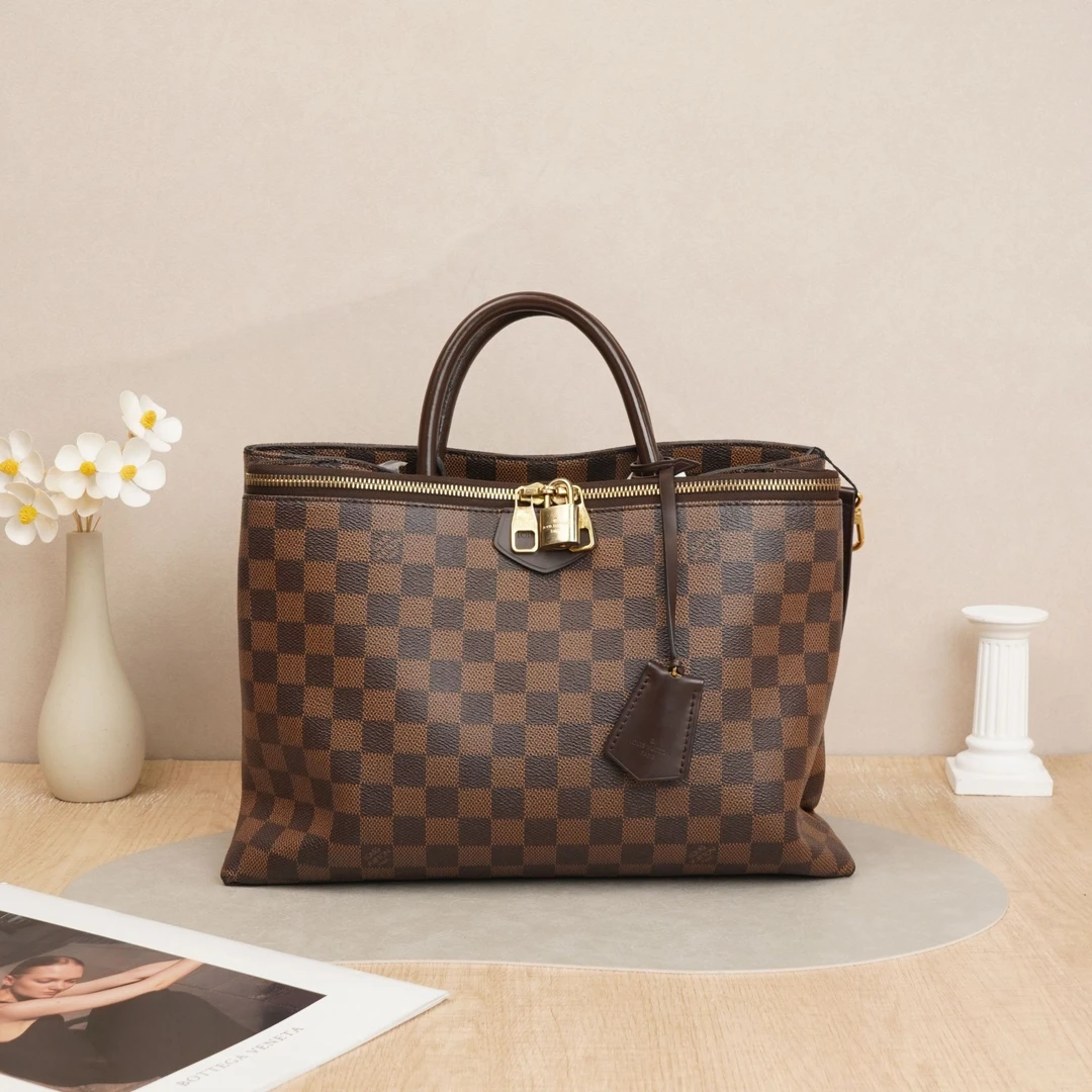 95新 LouisVuitton/路易威登 brompton手提包大号棕棋盘DS025958