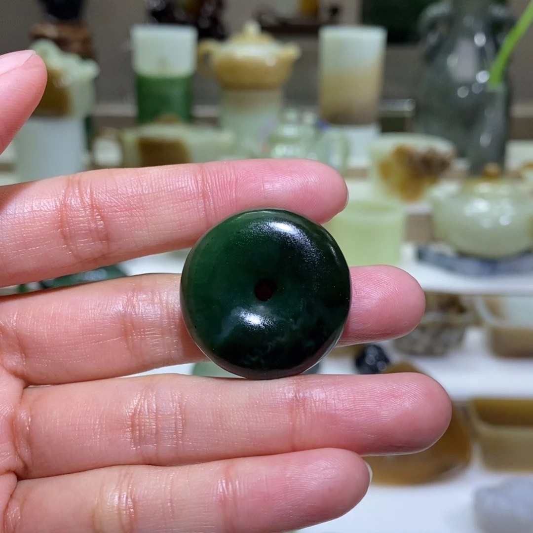 和田玉把件未镶嵌碧玉平安扣福利款