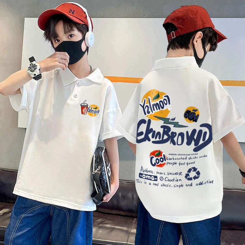 男童夏装短袖POLO衫2025新款儿童夏季半袖T恤上衣中大童卡通纯棉t
