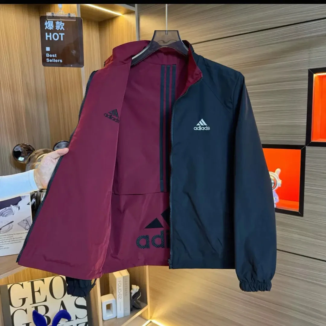 男士立领薄款双面穿夹克春秋潮牌男款休闲外套