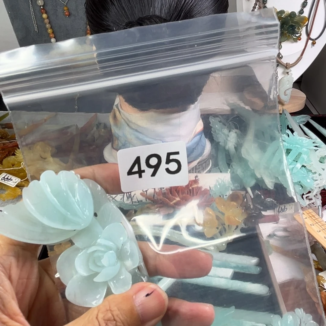 岫玉未镶嵌发饰重***豆