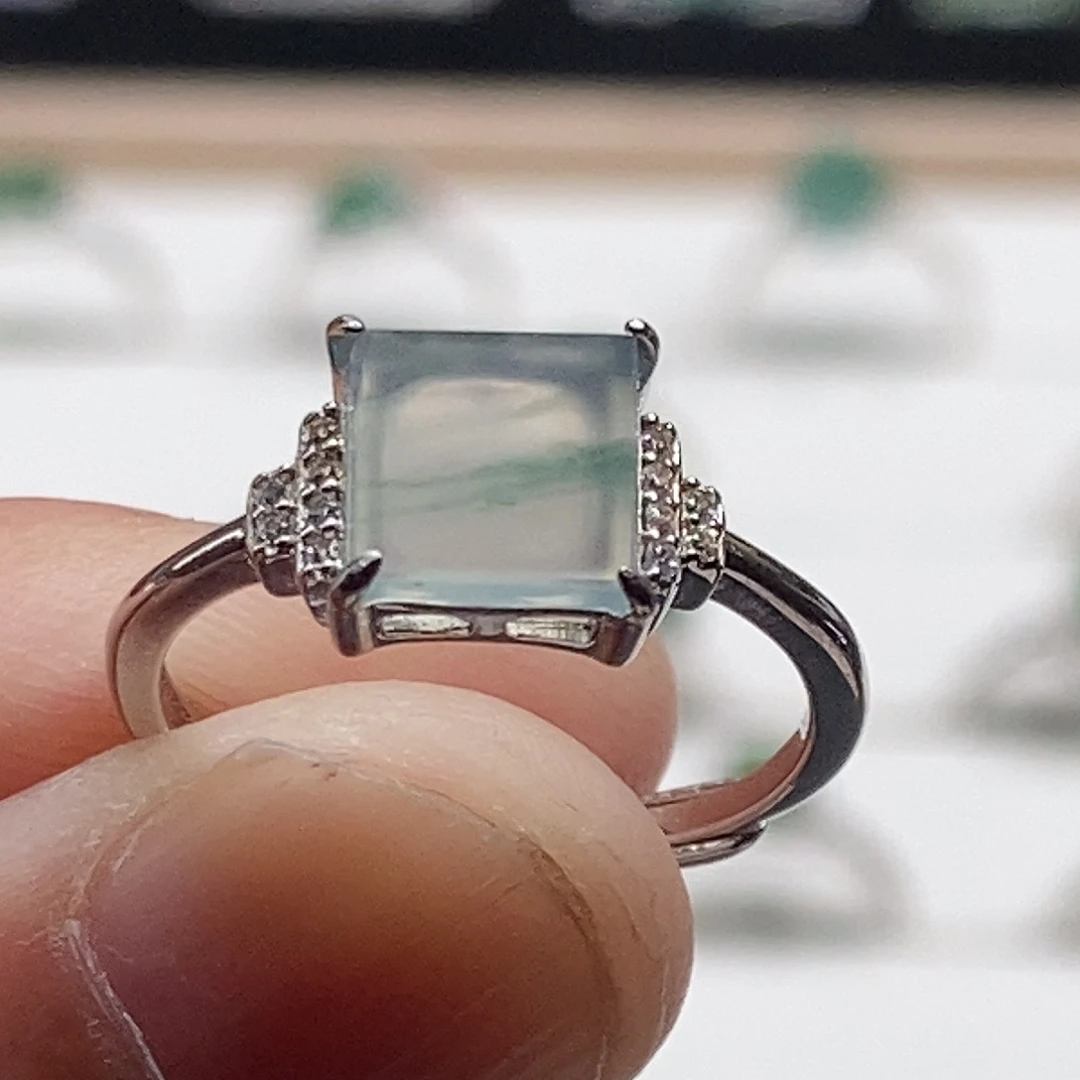 翡翠银S925镶嵌戒指