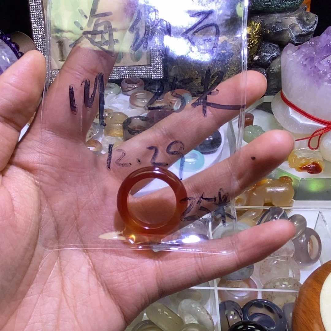 海***）玛瑙/玉髓未镶嵌戒指