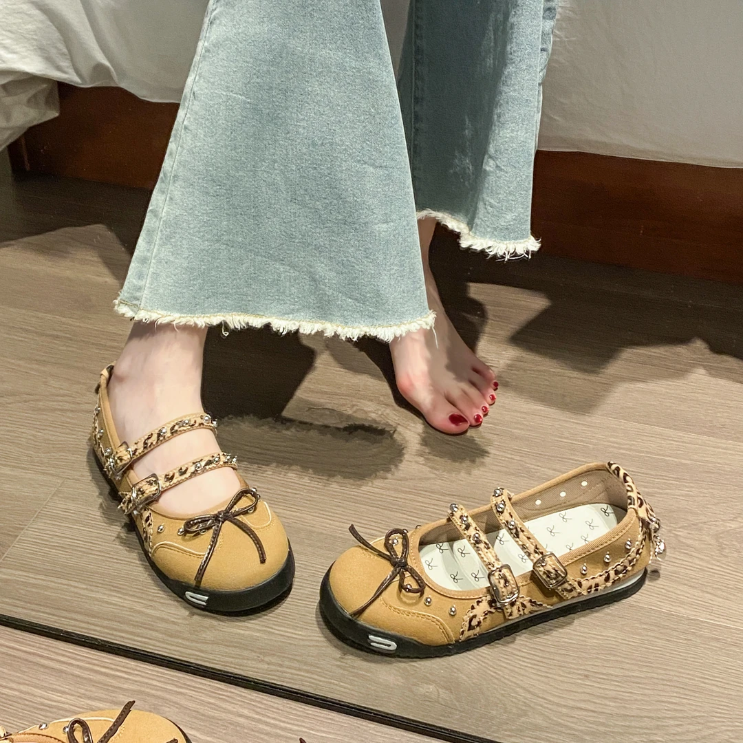 贾不假玛丽珍鞋女2025新款夏季小众ins潮牌蝴蝶结配裙子休闲单鞋