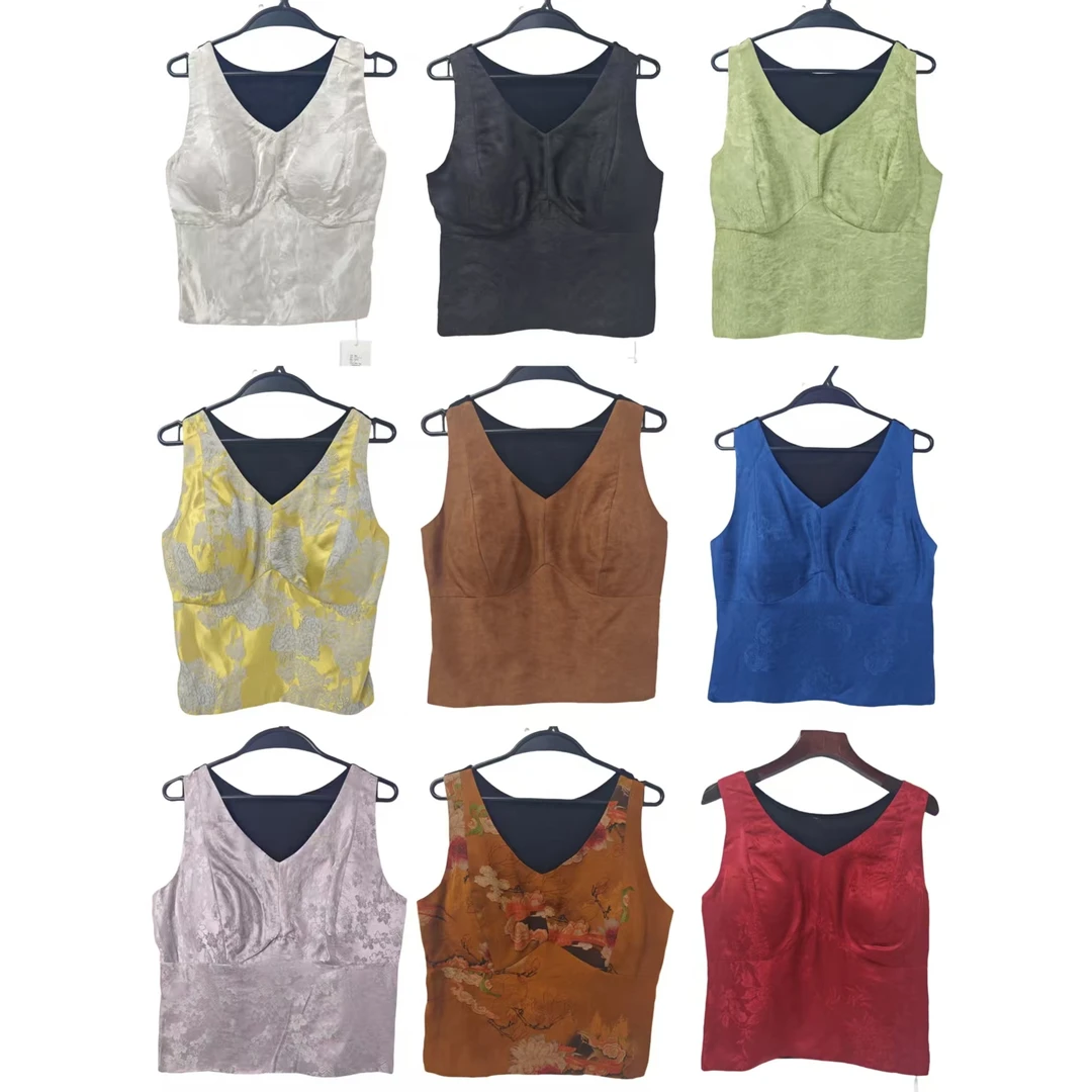 【孤品-美背】新中式香云纱桑蚕丝无痕吊带背心女士网红G2310331