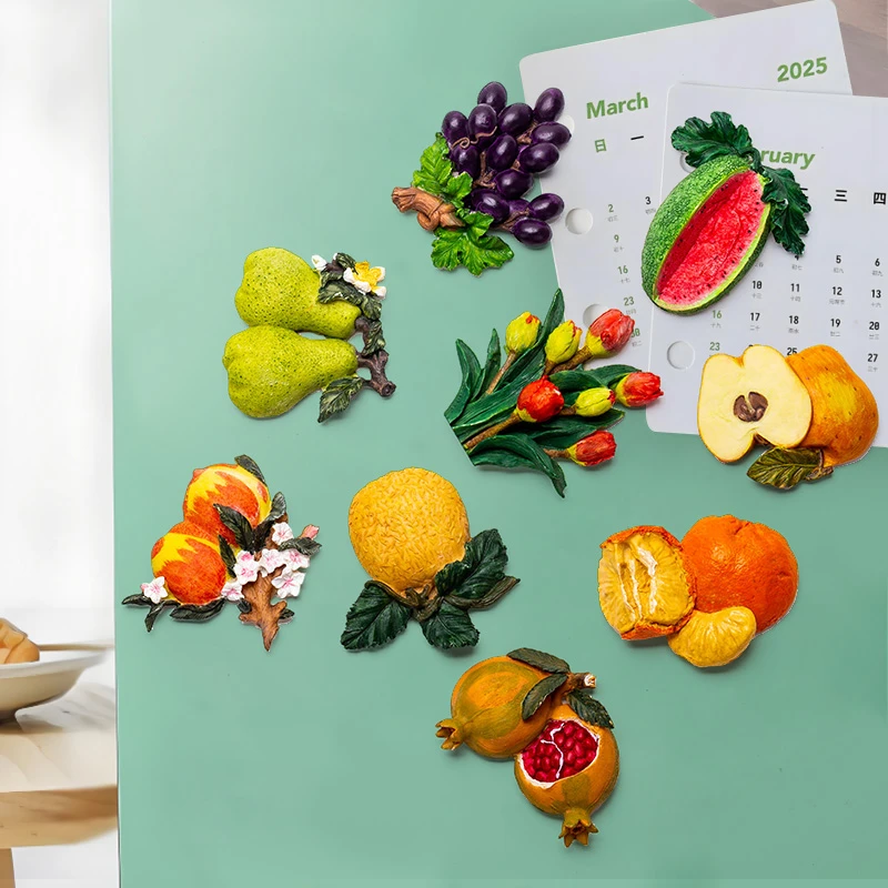 四个包邮-创意3D立体水果蔬菜冰箱贴真磁性树脂厨房装饰吸铁石