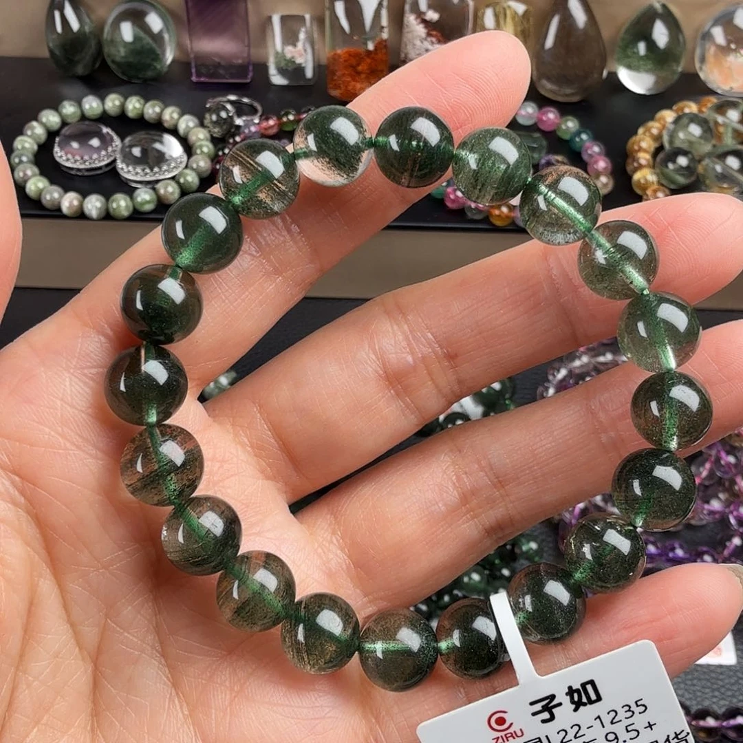 水晶手链未镶嵌天然绿幽灵步步高升千层