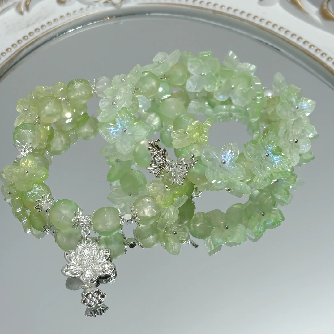 合金玻璃手链 【花海弹力绳手链】小众设计轻奢气质百搭