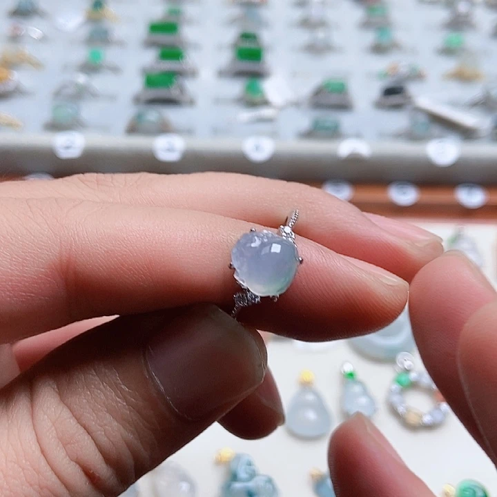 翡翠银S925镶嵌戒指