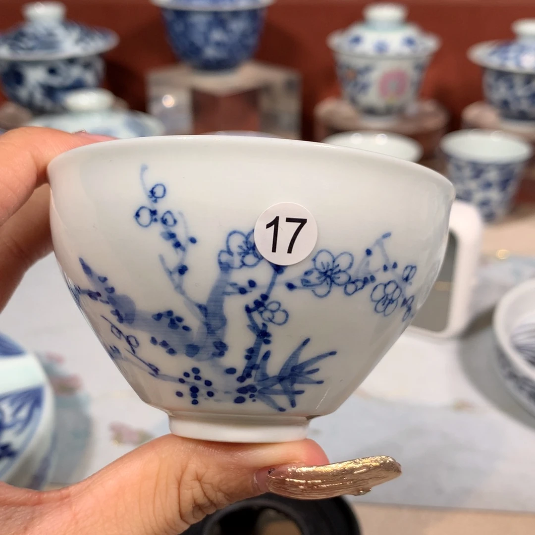 摆件Y****!17青花单杯啦啦啦啦啦啦啦