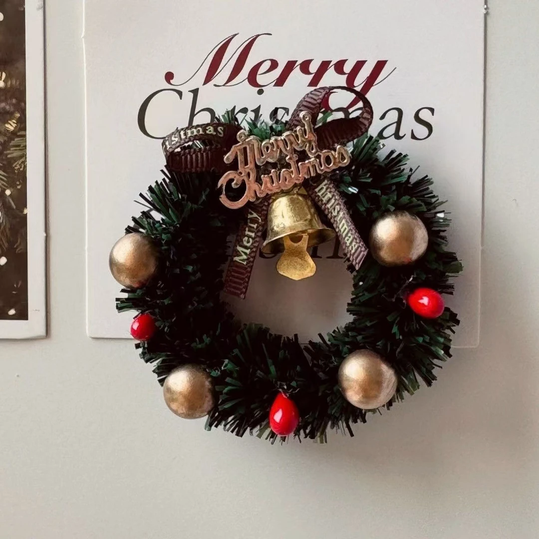 小红书立圣诞花环冰箱贴微景观迷你场景diy小屋装饰磁性贴黑板