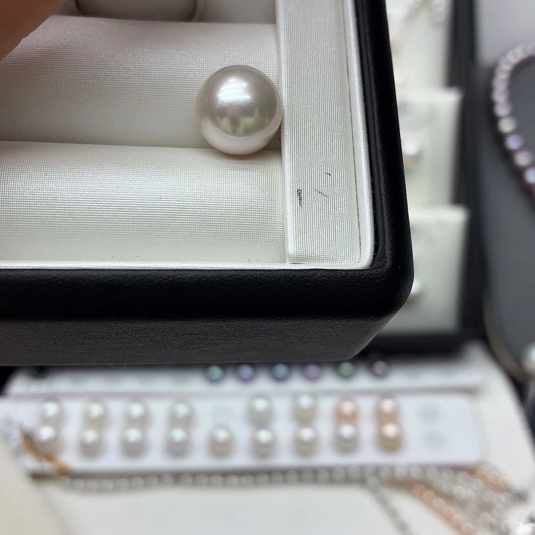 银珍珠裸珠定制戒指