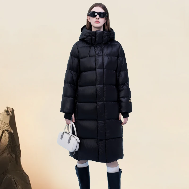 男女同款黑色加长加厚极寒羽绒服时尚百搭防风外套24秋冬新款8888