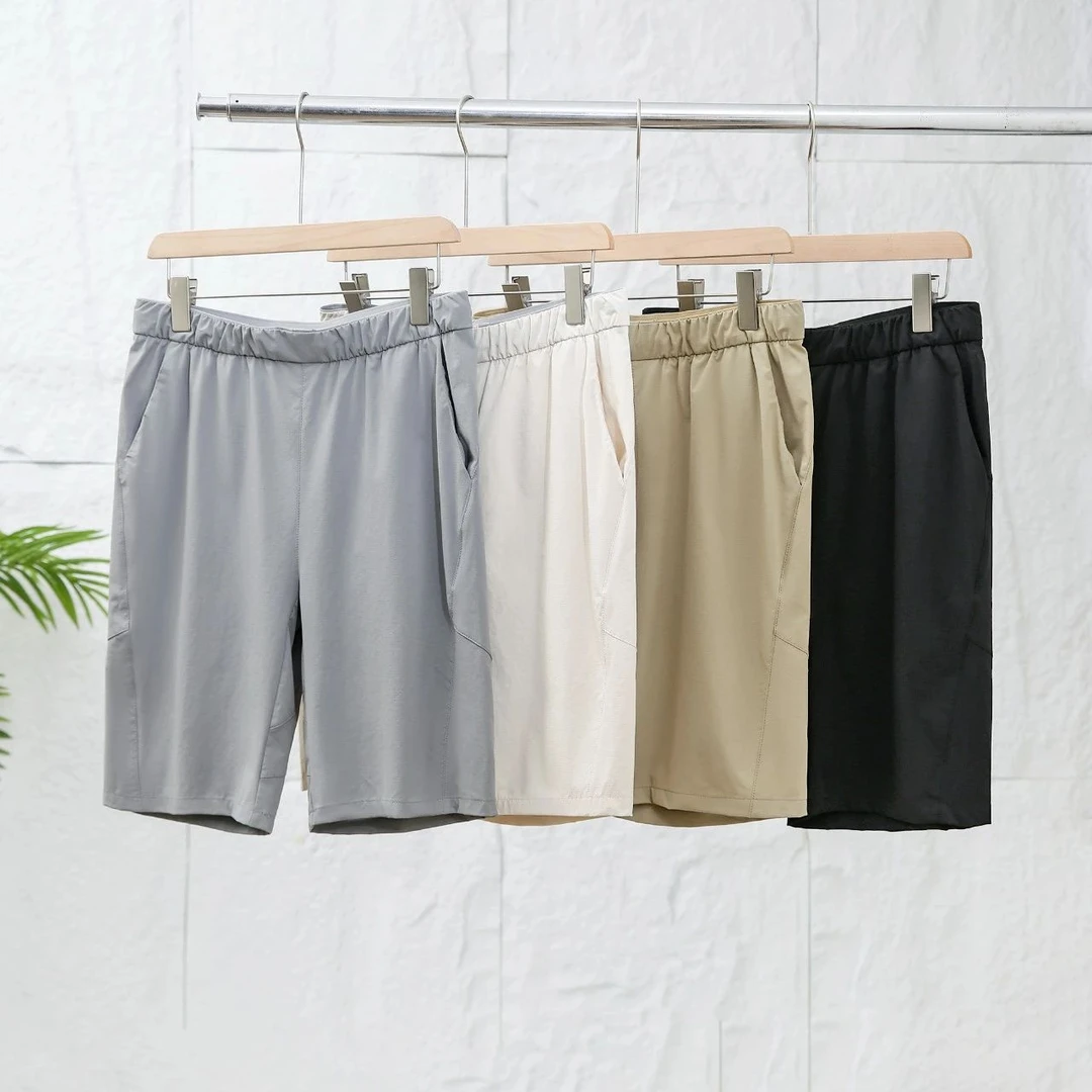 凉感透气夏季男士户外防水弹力速干运动短裤登山徒步五分裤6671-