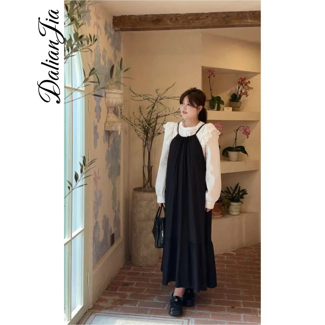 佳佳【茶歇气质时尚套装-背心裙+衬衫套装