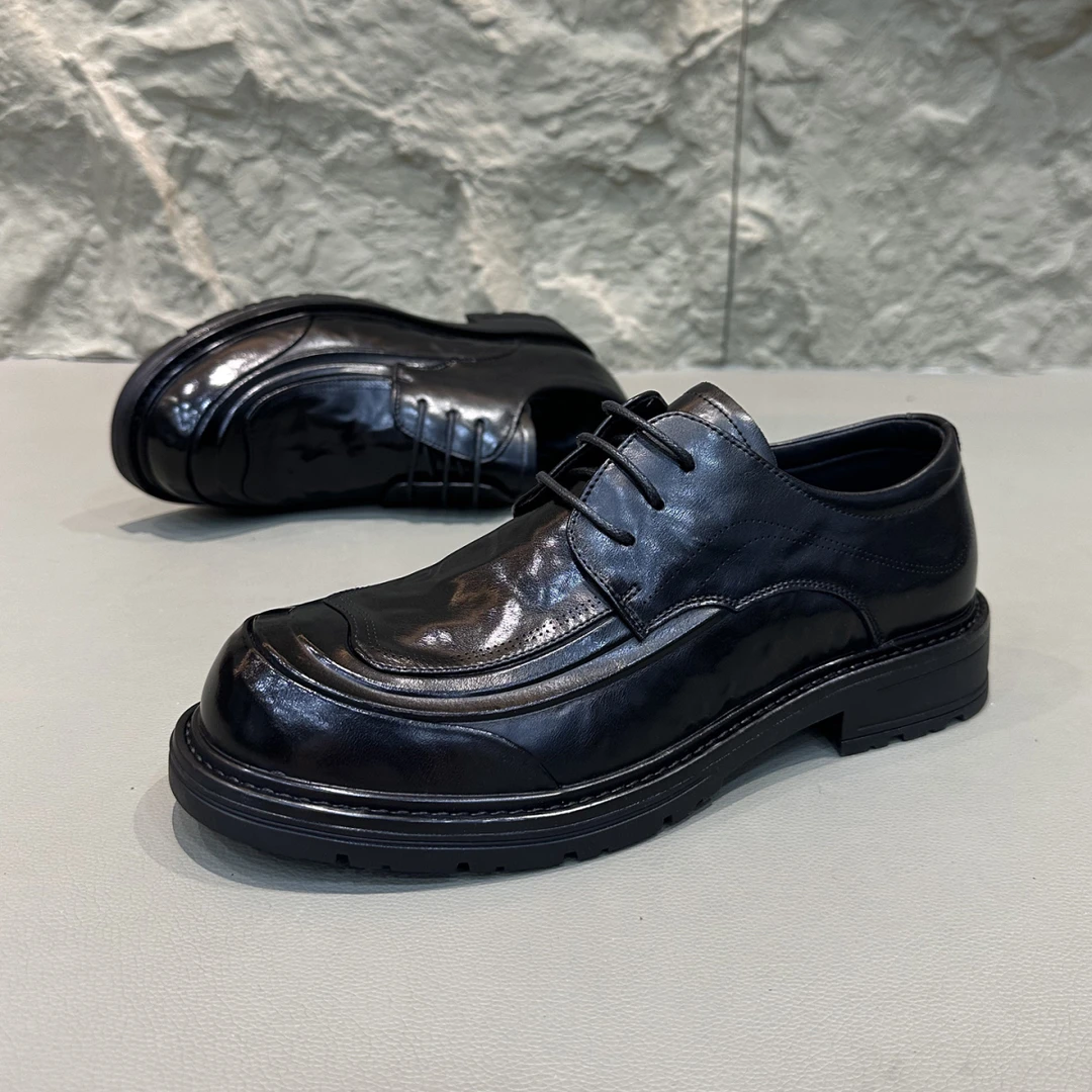 AMI DRAJK男皮鞋2025秋季新款真皮商务休闲男鞋厚底正装通勤新郎