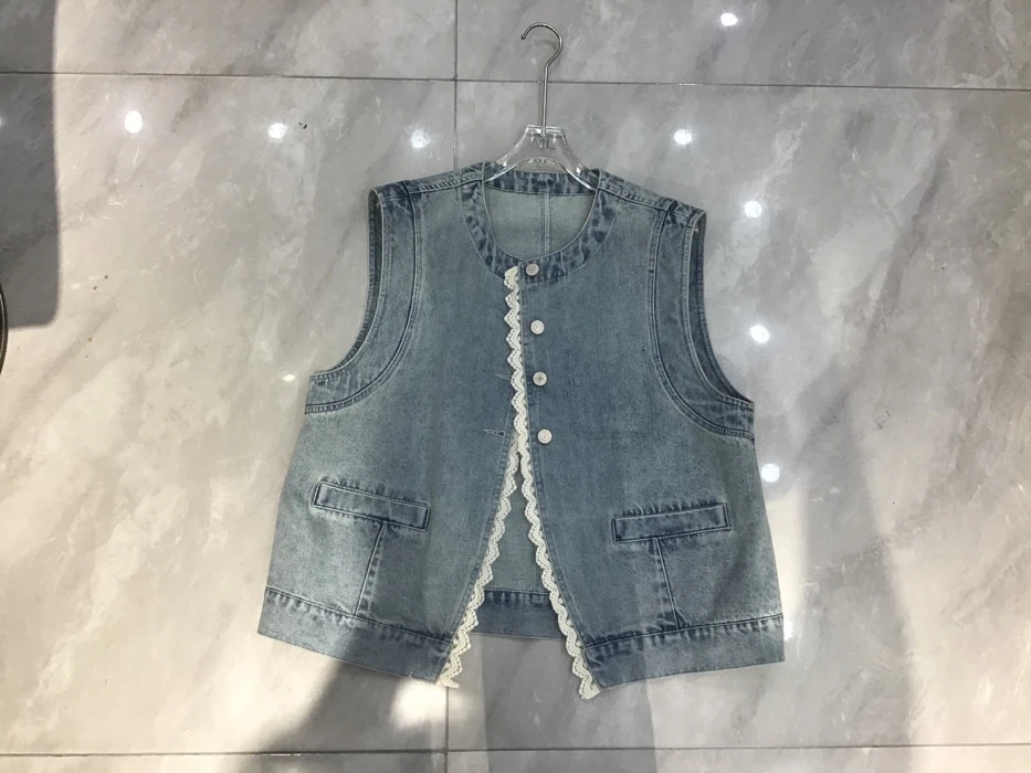 【张小张CC】休闲欧韩设计款牛仔马甲35215