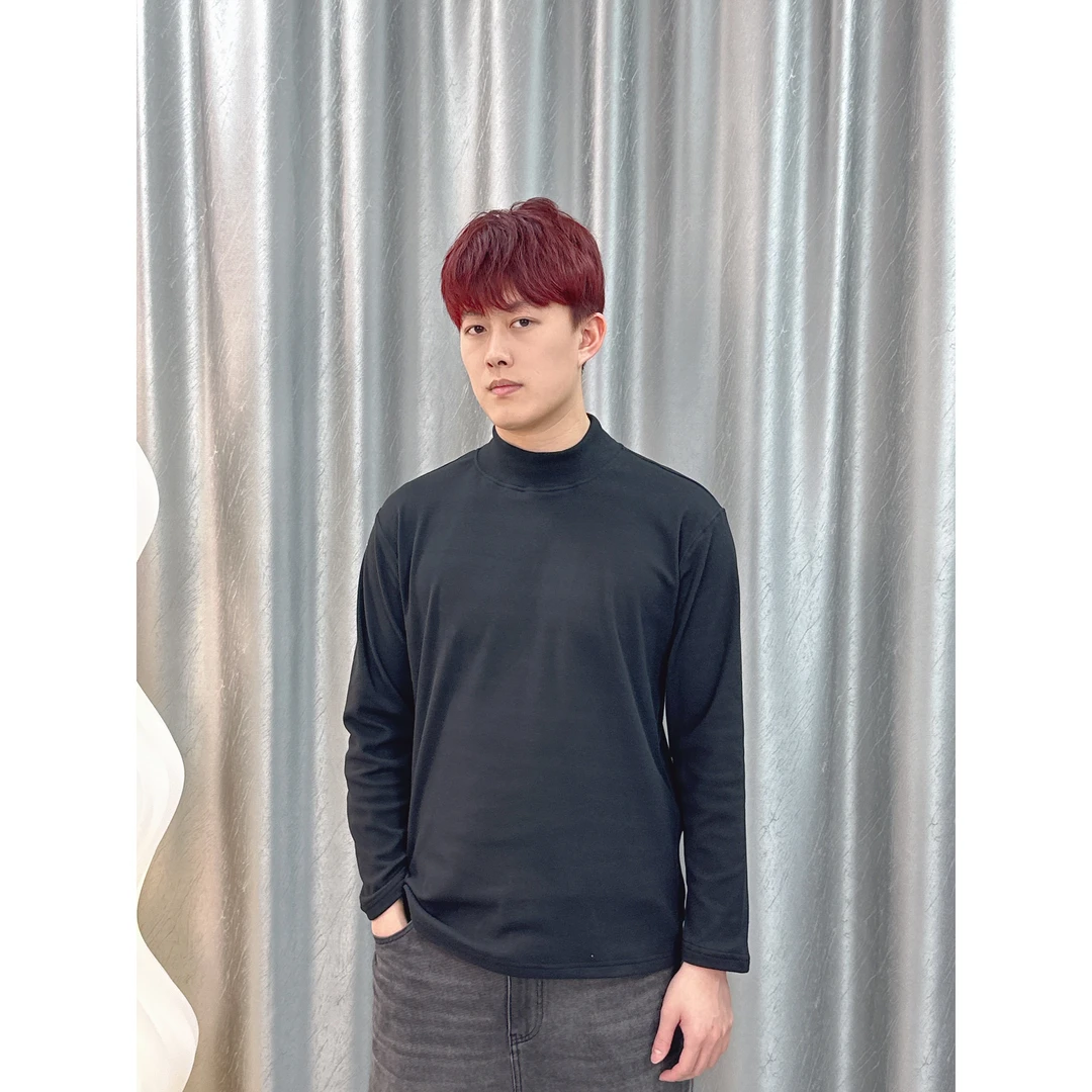 FBUF加厚双面德绒中高领男士长袖T恤纯色打底衫时尚百搭体恤CT430