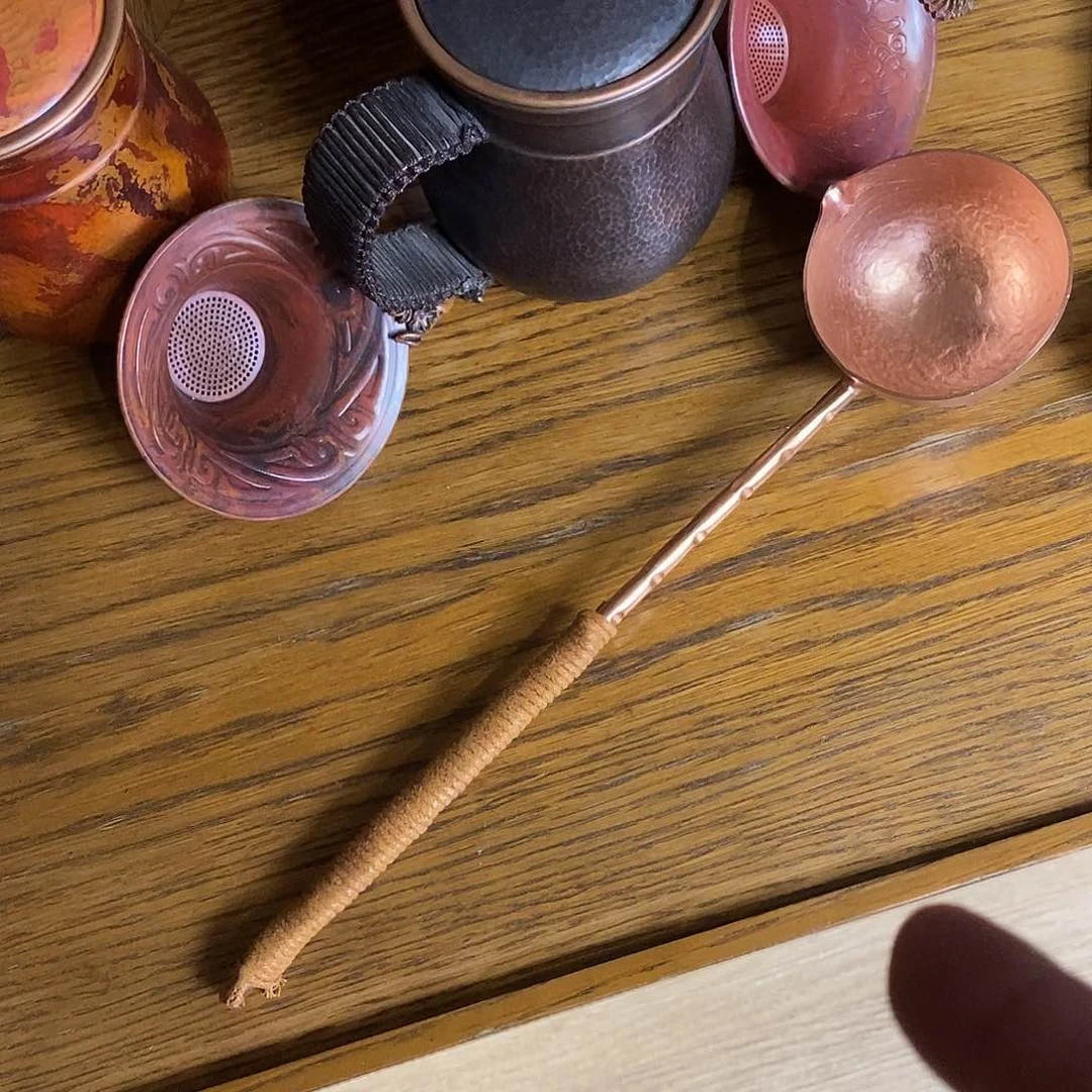 任和堂纯紫铜茶勺