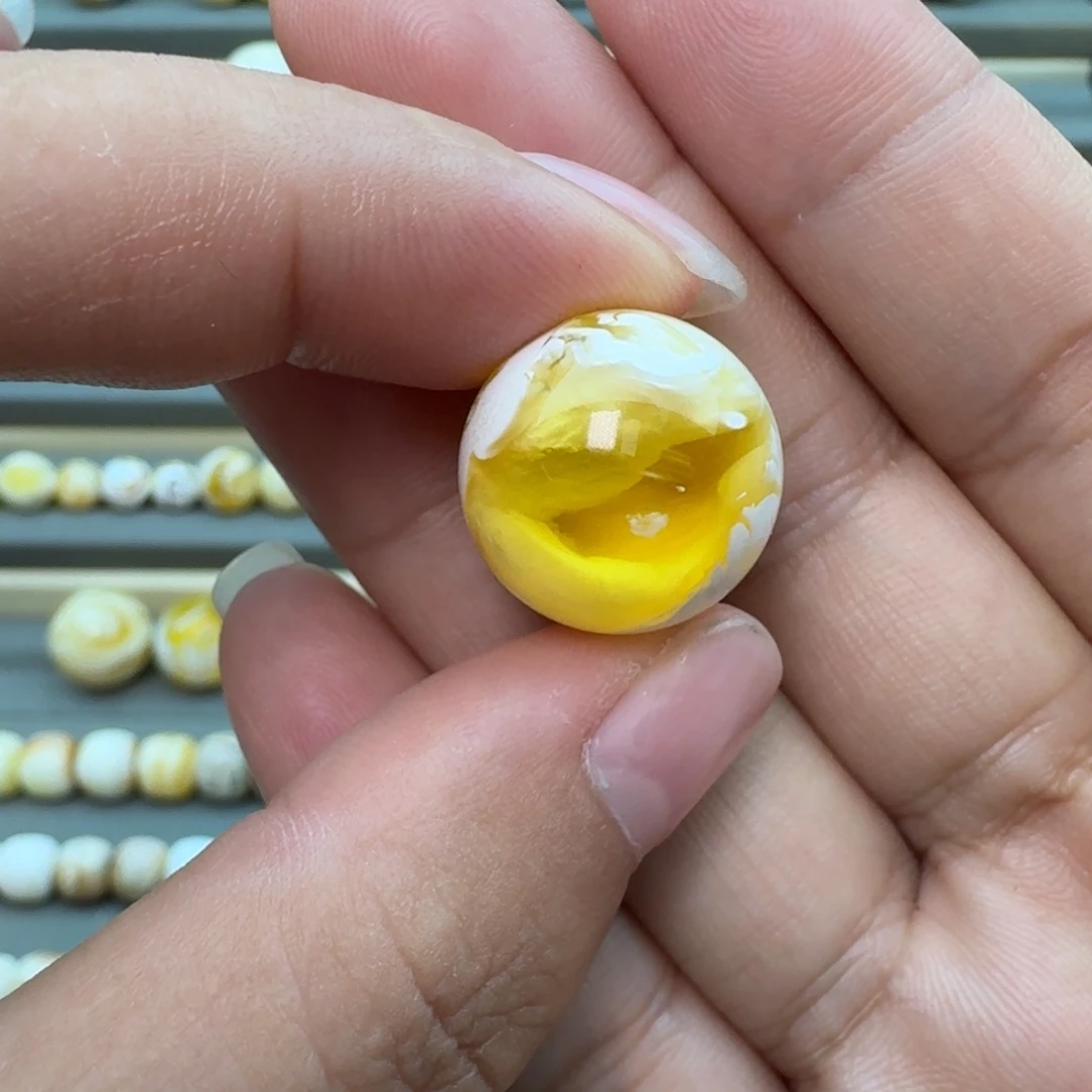 裸石琥珀未镶嵌17➕溶洞圆珠