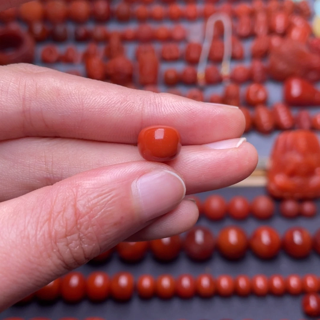 南红玛瑙其他未镶嵌荼*。W9➕瓦西锦红老型珠