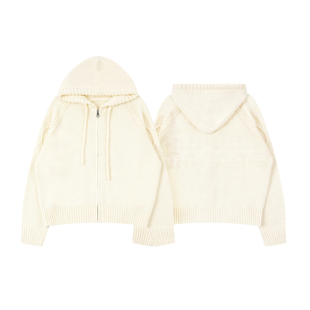 【软糯连帽毛织外套】LG4WC0112柔软舒适温柔风毛织外套设计师款