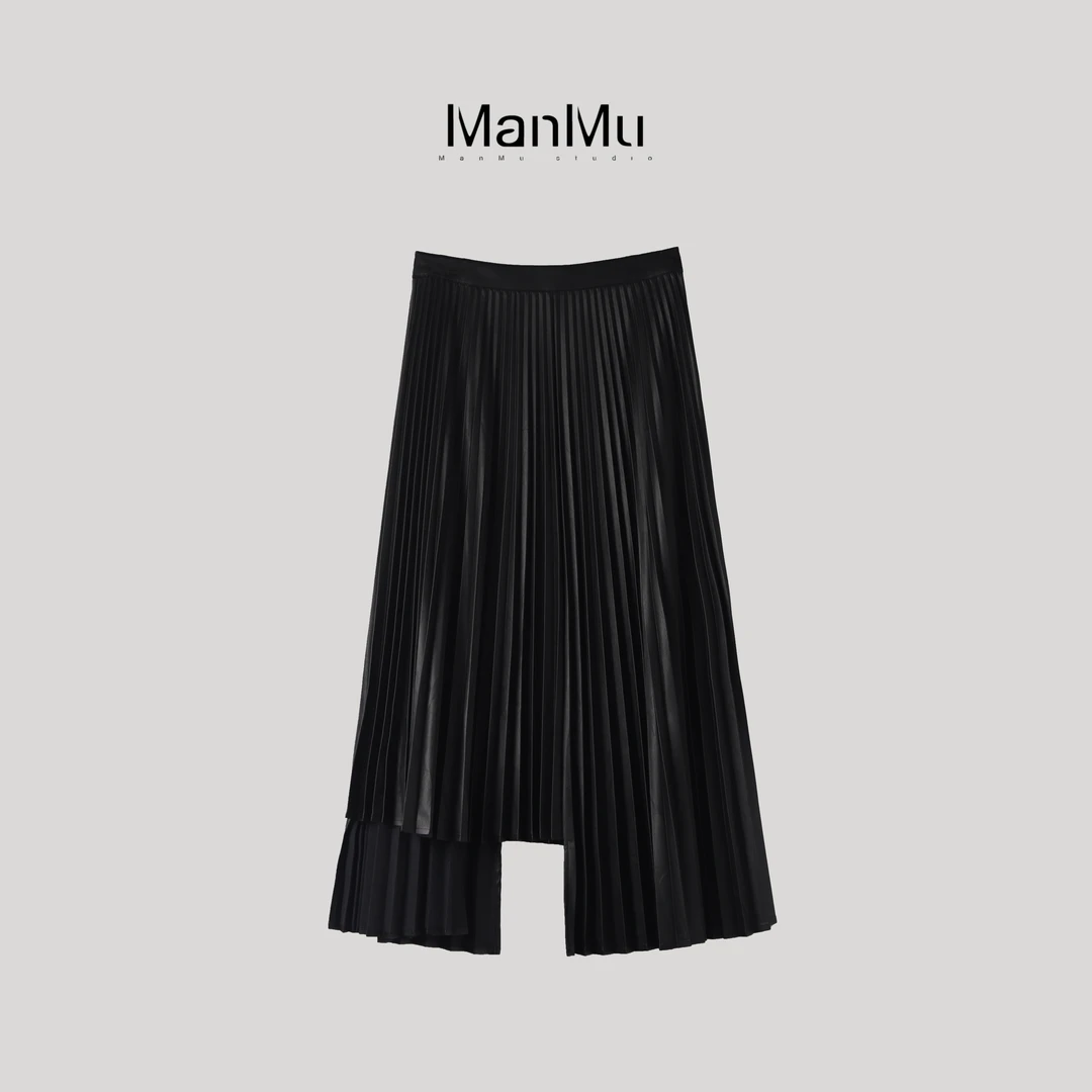 满目ManMu 【张琪专属】老钱风时尚显瘦百搭休闲半裙350144