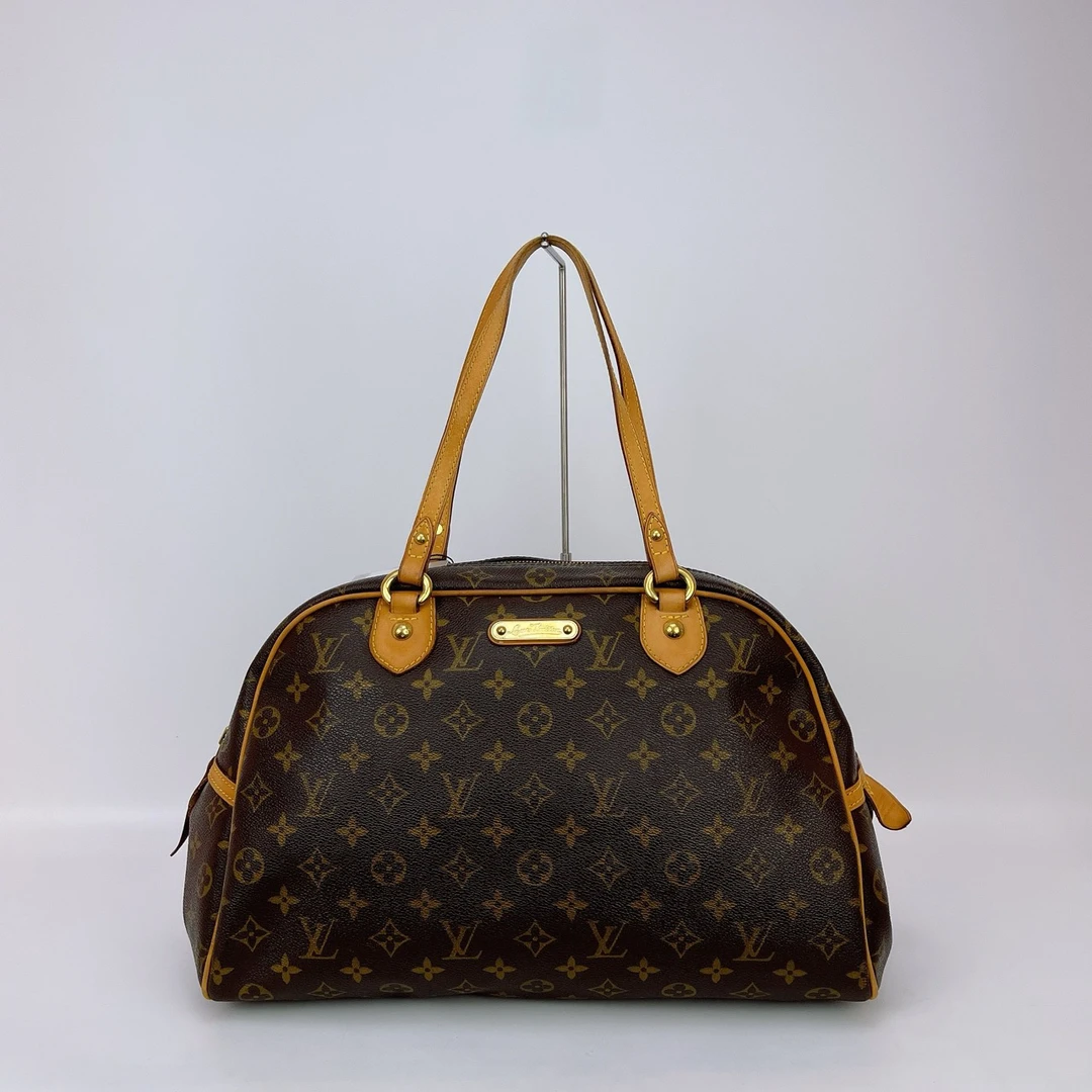 95新 LV LV 棕色老花单肩包内标4089底长39 C014