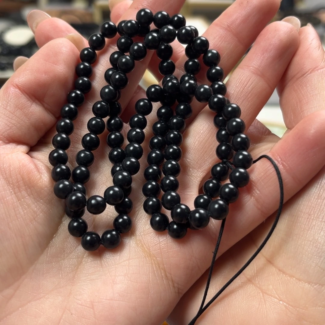 零***伍和田玉（墨玉）未镶嵌颈饰6项链