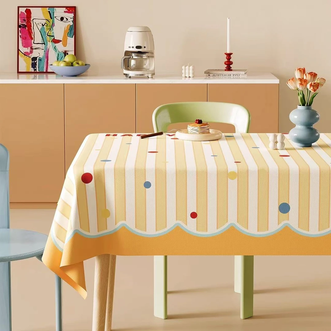 2025新桌布免洗防水家用轻奢高级感椭圆桌PVC餐桌布茶几桌垫ins风