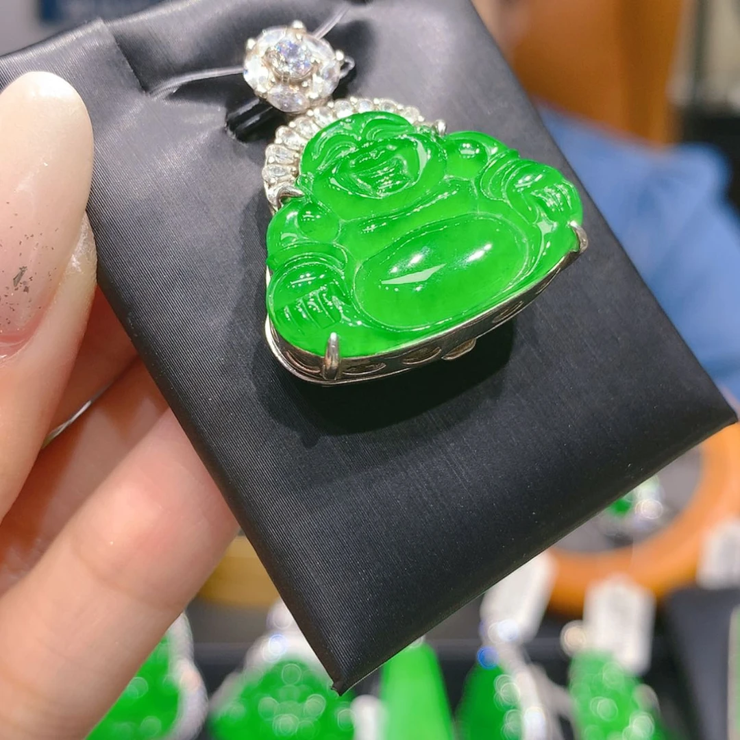 【闪购商品】颈饰银S925镶嵌翡翠6柒姐