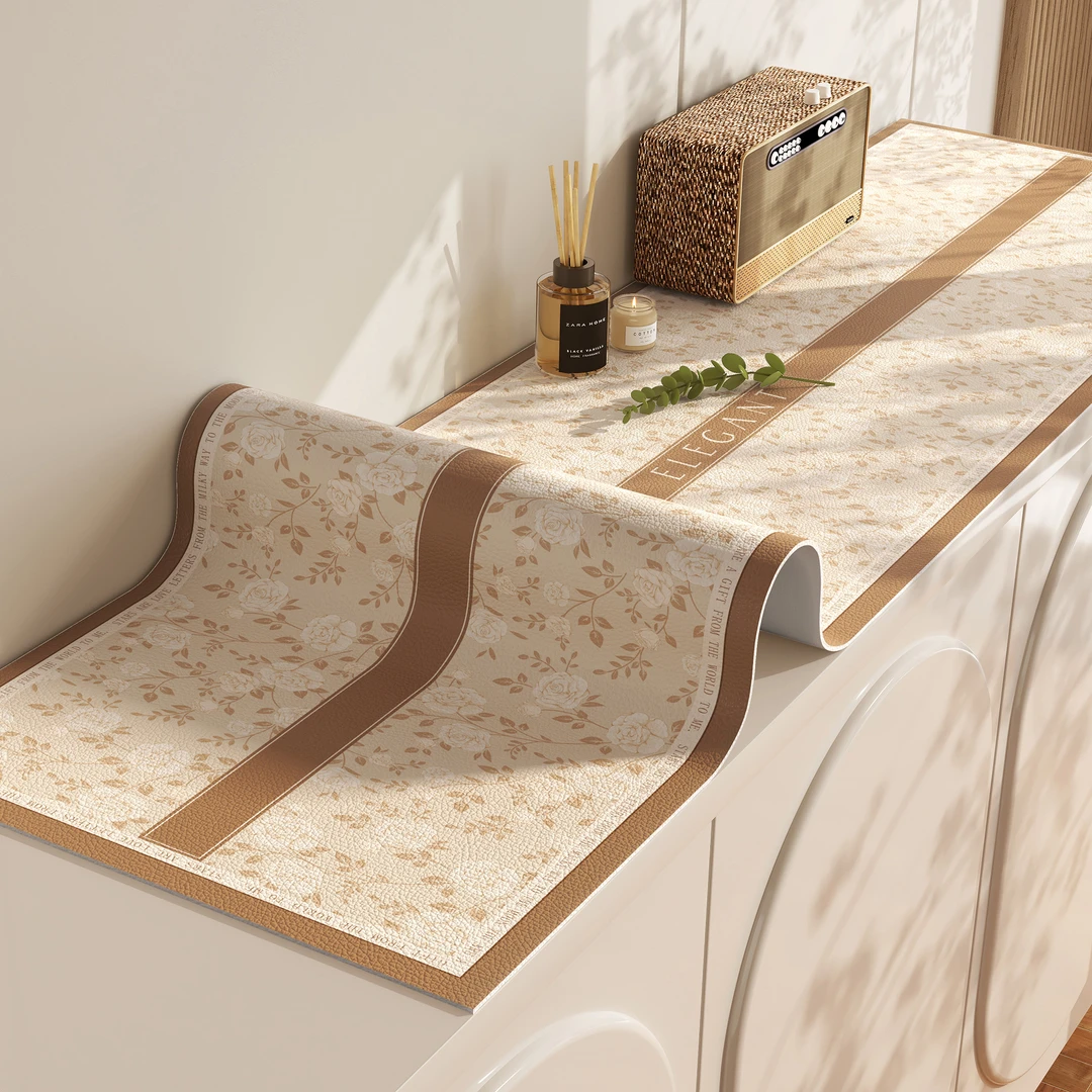 轻奢高级感电视柜台面保护垫餐边柜玄关鞋柜垫子酒柜桌布防水盖布