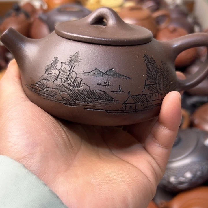 紫砂茶壶紫砂壶微瑕球孔破了内盖开裂