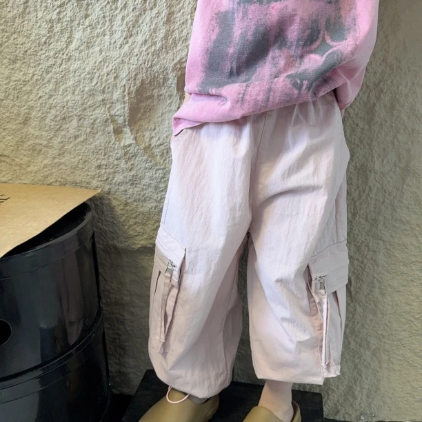 现货MZ.儿童夏季薄款工装风大口袋收腿休闲长裤1573