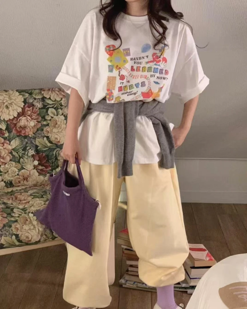 【no退no换】芳芳在韩国 东大门正品代购/TO家/彩色印花百搭T恤