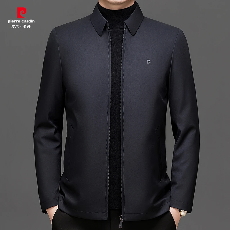 皮尔卡丹2025秋冬季新款男士商务休闲羽绒服保暖时尚翻领夹克外套