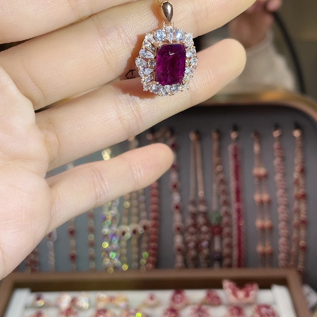 吊坠碧玺银S925镶嵌