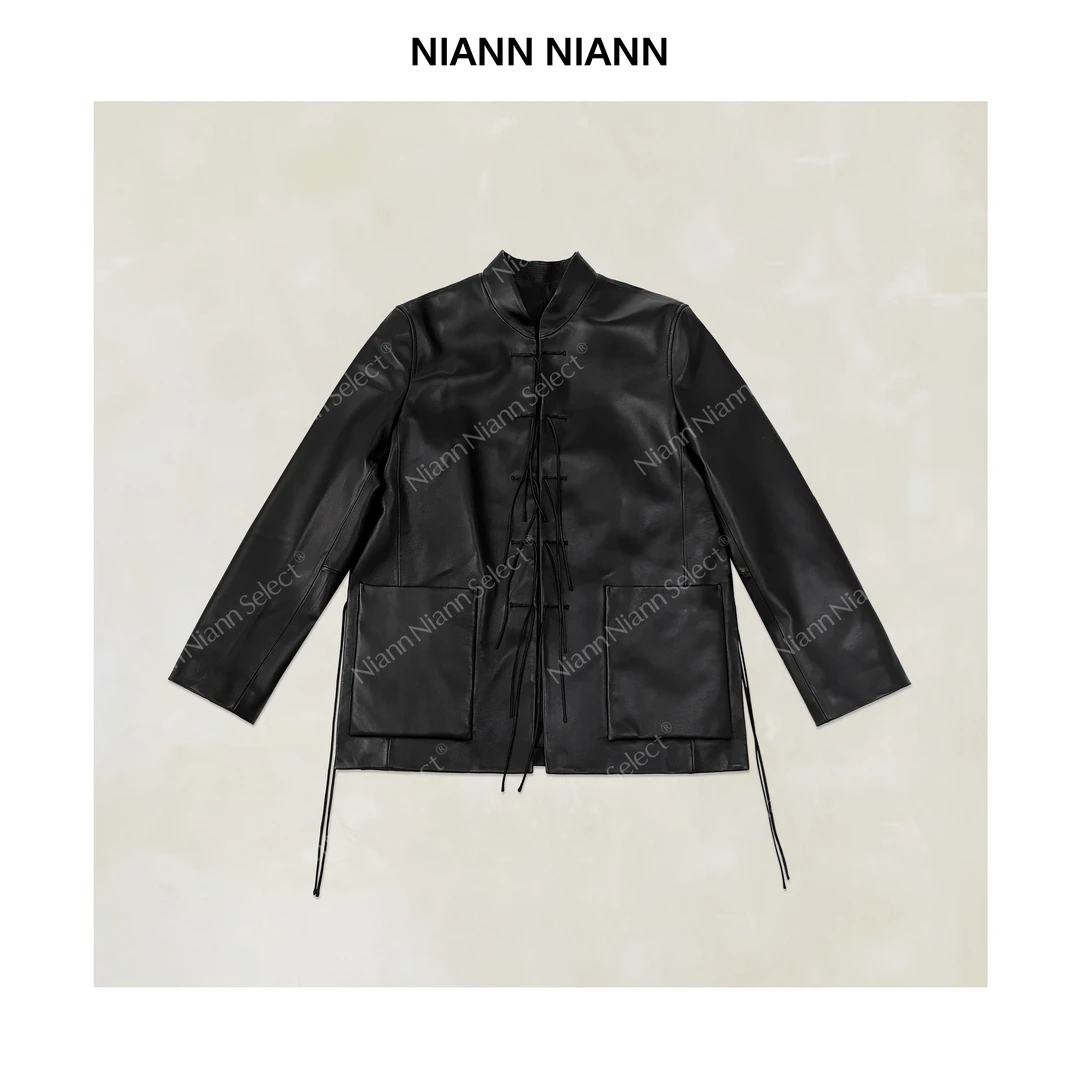 NiannNiann 新品复古时髦新中式进口土耳其羔子羊皮棉衣16577