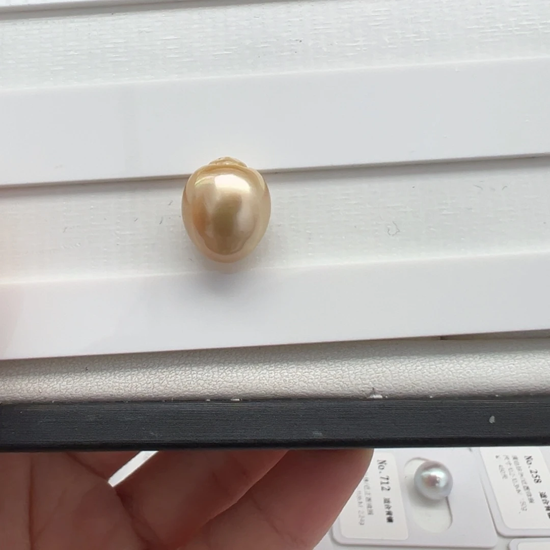 海水珍珠裸珠金珠裸珠11-12mm可定制爱